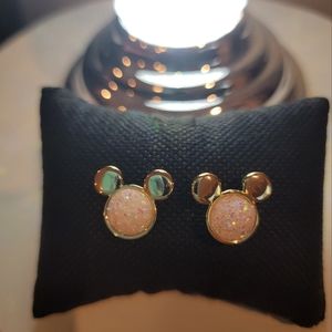Mickey Mouse Opal Glitter Stud Earrings